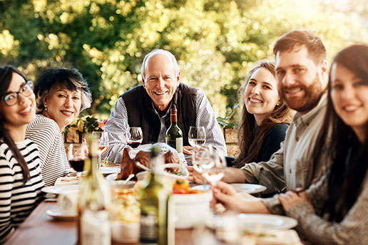 Familientreffen und Geburtstage in der Gruppenunterkunft